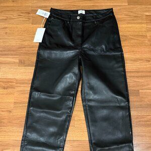 Aritzia Black Leather Melina Ankle Pant Size 8